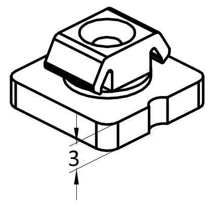 Клипса-держатель,3 мм пластик. Рис. 1