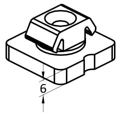 Клипса-держатель,6 мм пластик. Рис. 1