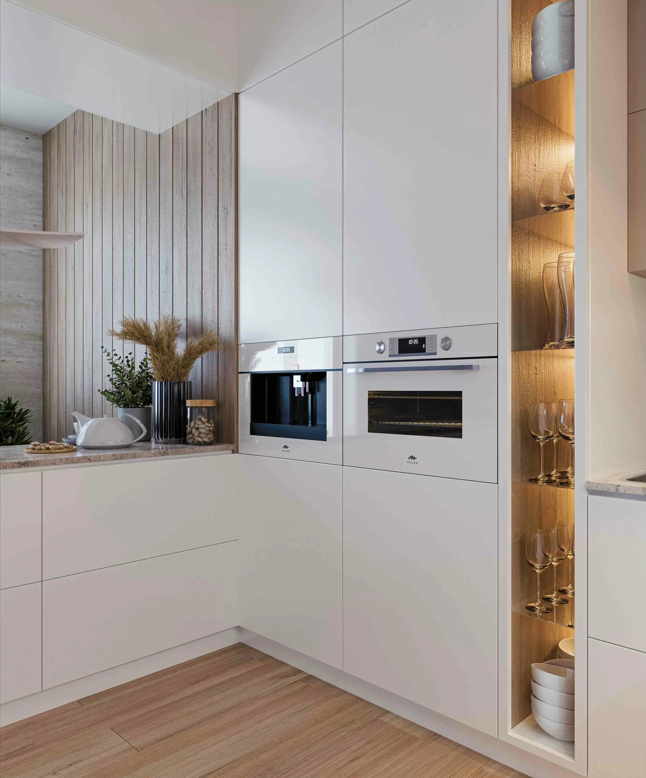 Компактный электрический духовой шкаф с функциями СВЧ MEOM 045 WH. Рис. 2