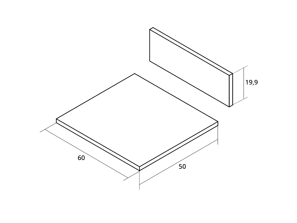 Комплект ЛДСП для ящика FIRMAX NEWLINE, L=500 W=600 H=199. Рис. 1