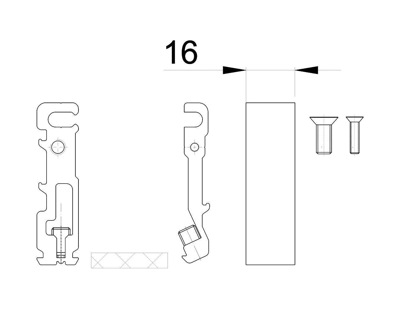 Комплект Т-соединителей ALUMARK 2х2шт для ALM260101\ALM260301 под винт