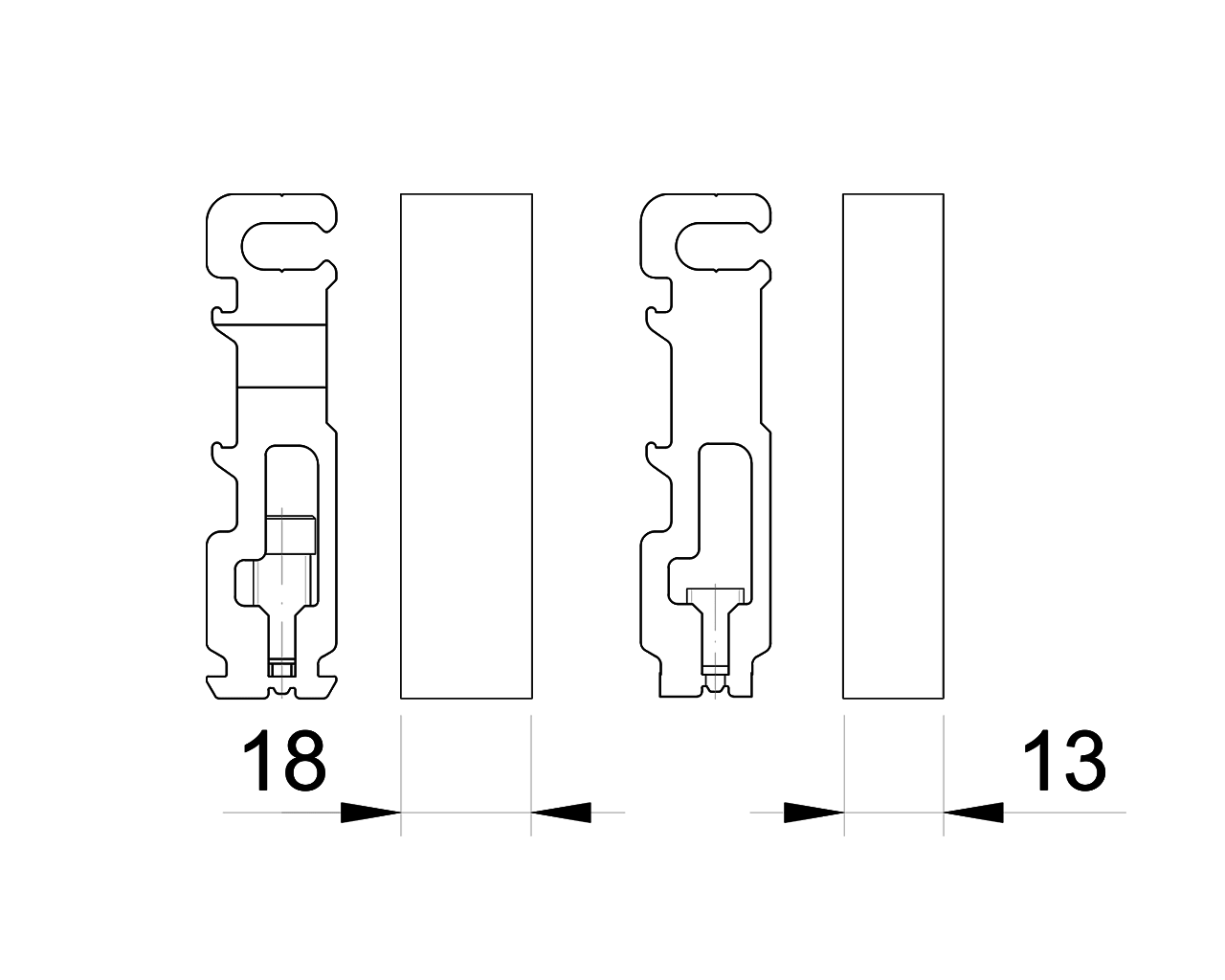 Комплект Т-соединителей ALUMARK для ALM270241 для створки ALM270202-270204. Рис. 2