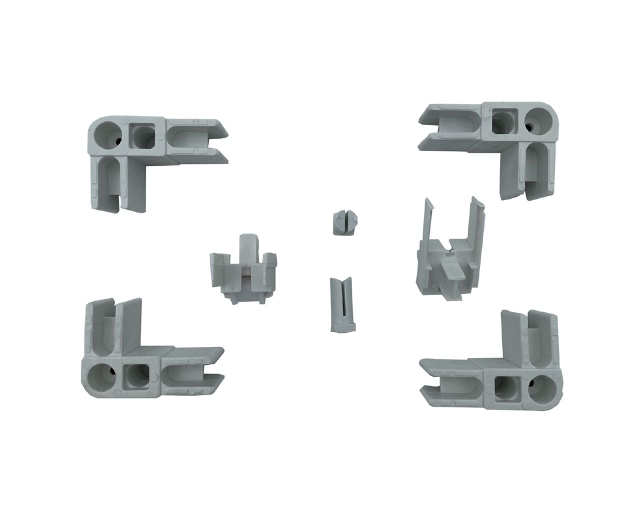 Комплект аксессуаров (4 угла, 2 направляющих, 2 заглушки) для широкой серии 28 мм (белый, RAL9016). Рис. 1