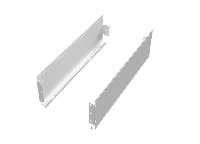 Комплект боковин длиной 500 мм ящика Firmax Ultraslim, (две боковины, комплект крепежа, две заглушки) высота 127 мм, белый. Рис. 1