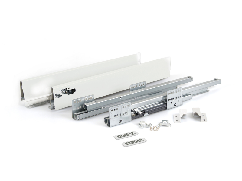 Комплект ящика Firmax Newline длина 350 мм, высота 84мм с доводчиком, белый. Рис. 1