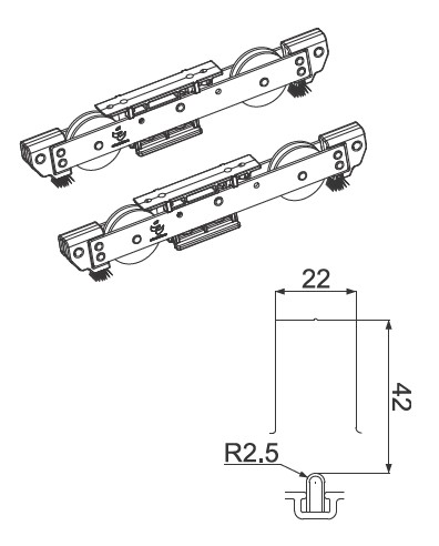 Комплект дополнительных кареток HS440. Рис. 1