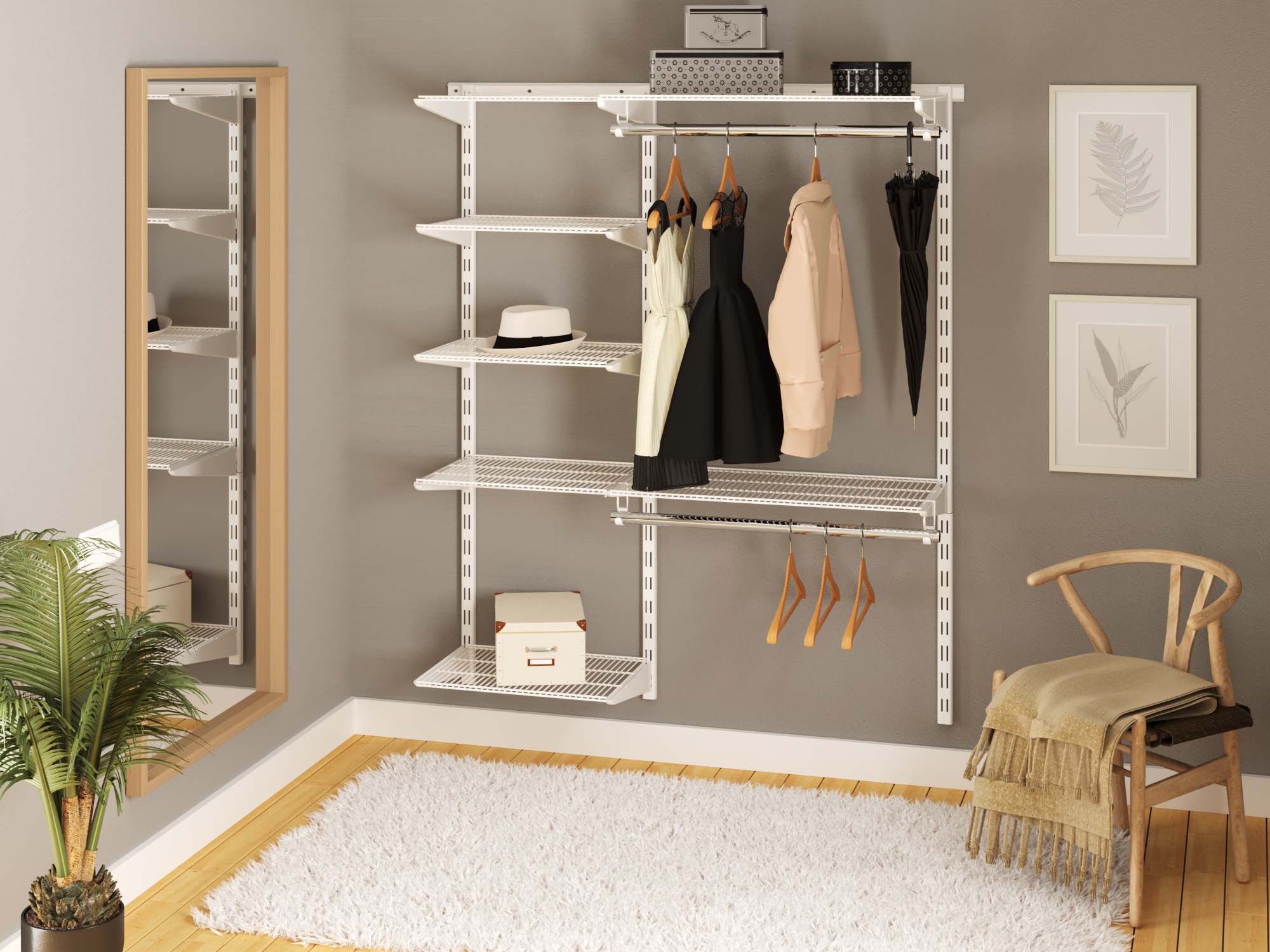 Комплект гардеробной системы Firmax (Вариант 01, белый). Рис. 1 Комплект гардеробной системы Firmax (Вариант 01, белый). Рис. 1