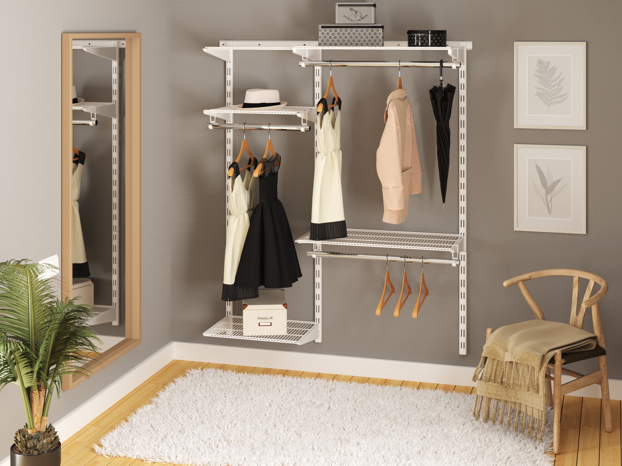 Комплект гардеробной системы Firmax (Вариант 03, белый). Рис. 1 Комплект гардеробной системы Firmax (Вариант 03, белый). Рис. 1