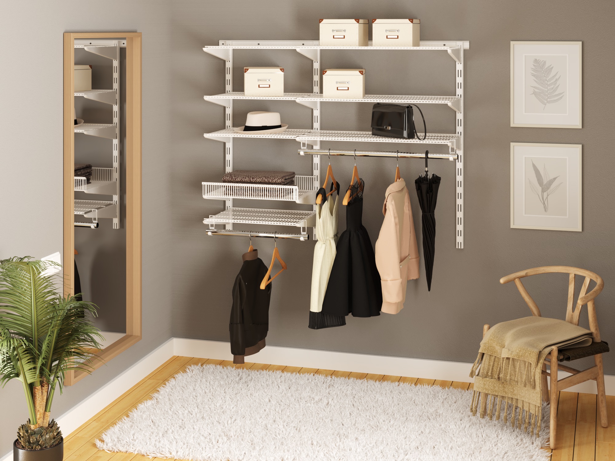 Комплект гардеробной системы Firmax (Вариант 06, белый). Рис. 1