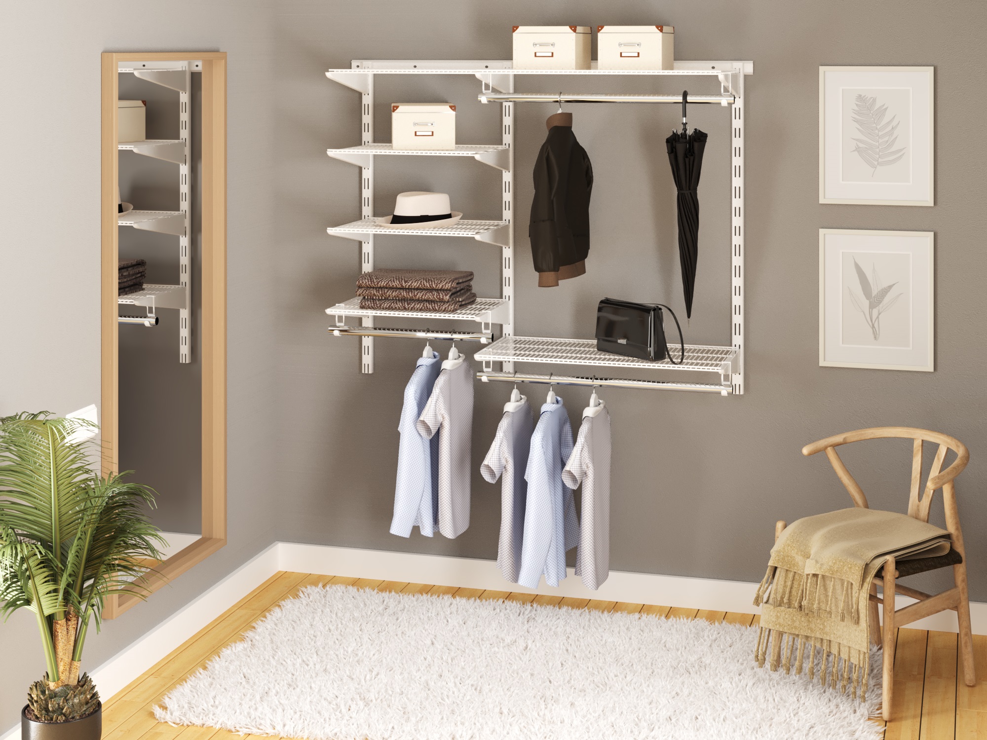 Комплект гардеробной системы Firmax (Вариант 09, белый). Рис. 1 Комплект гардеробной системы Firmax (Вариант 09, белый). Рис. 1