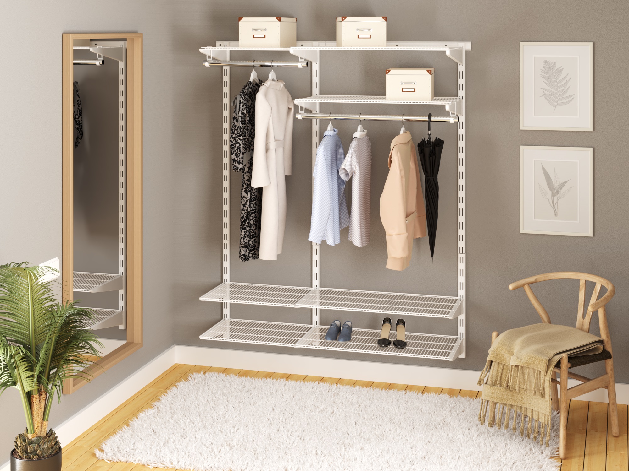 Комплект гардеробной системы Firmax (Вариант 10, белый). Рис. 1 Комплект гардеробной системы Firmax (Вариант 10, белый). Рис. 1