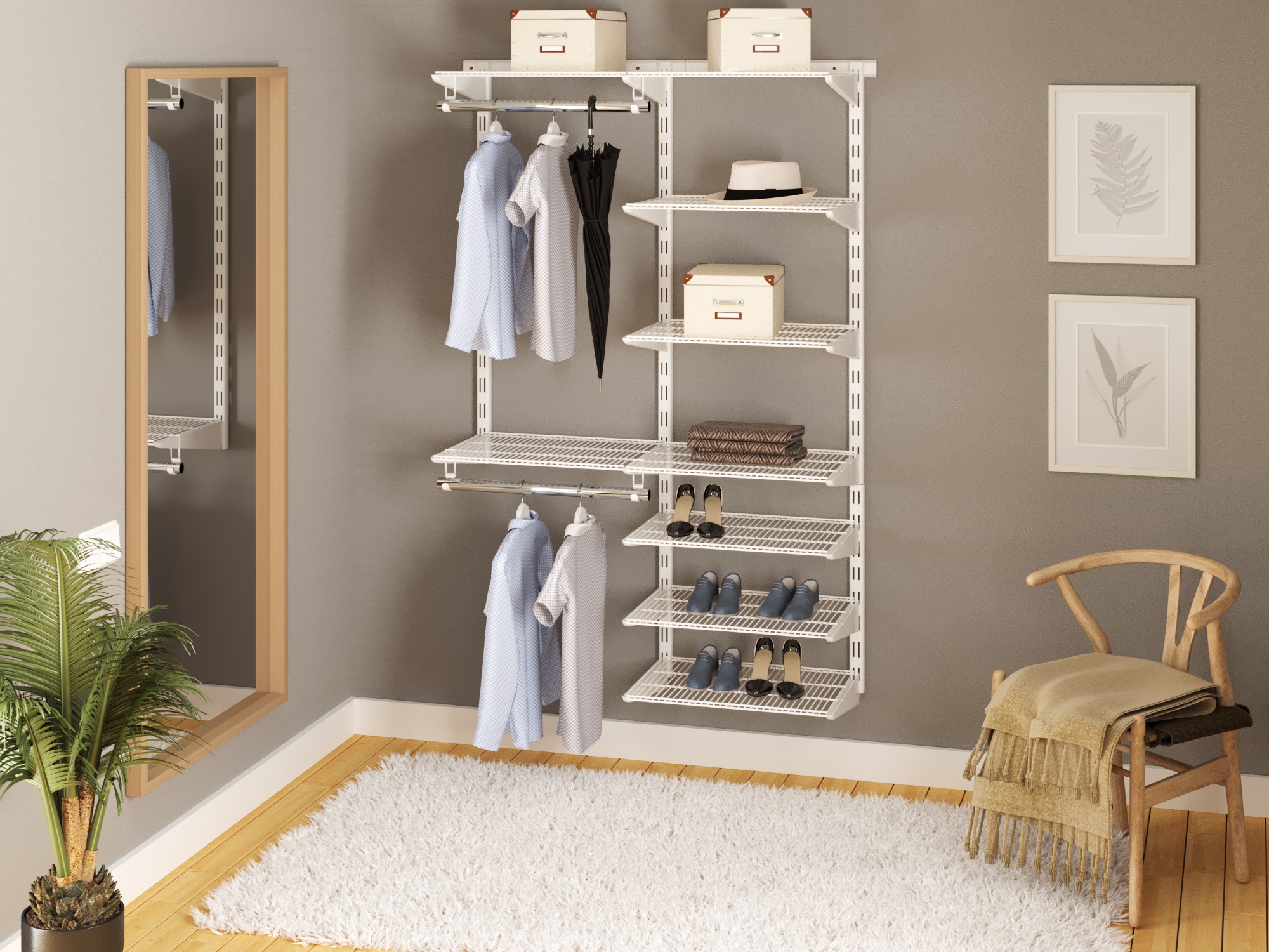 Комплект гардеробной системы Firmax (Вариант 12, белый). Рис. 1 Комплект гардеробной системы Firmax (Вариант 12, белый). Рис. 1