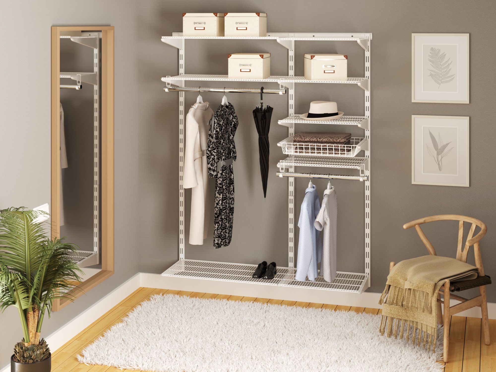 Комплект гардеробной системы Firmax (Вариант 13, белый). Рис. 1 Комплект гардеробной системы Firmax (Вариант 13, белый). Рис. 1