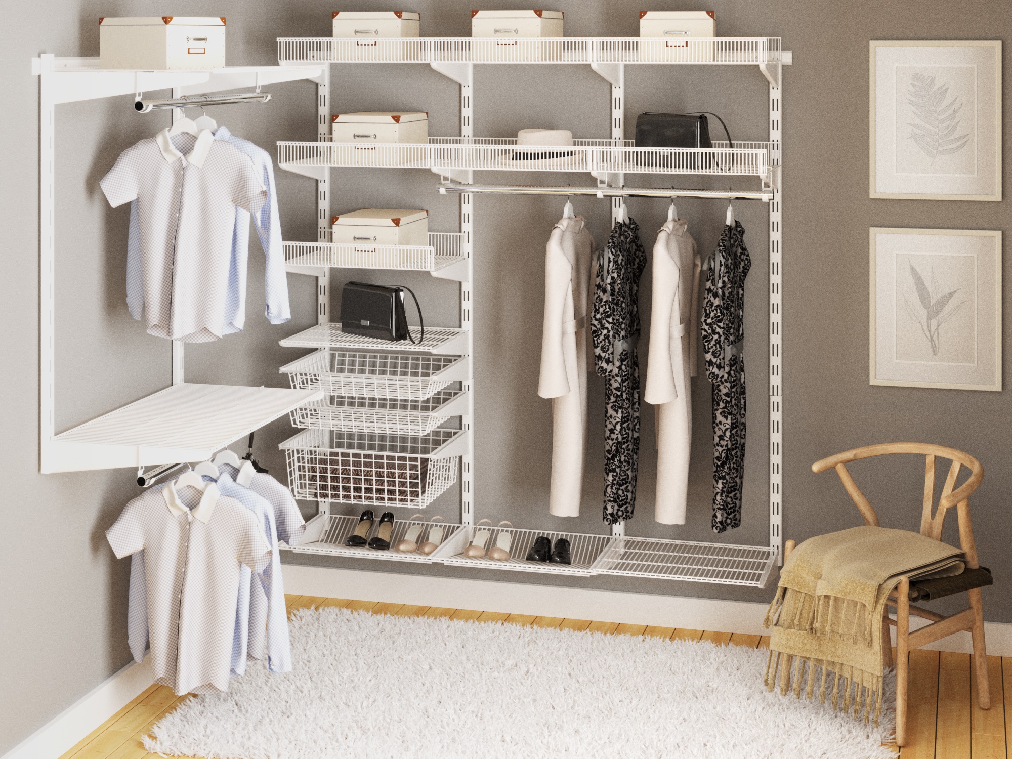 Комплект гардеробной системы Firmax (Вариант 21, белый). Рис. 1 Комплект гардеробной системы Firmax (Вариант 21, белый). Рис. 1