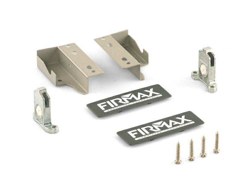 Комплект креплений Firmax высота 84 мм (Держатели фасада, держатели задней стенки, заглушки) для ящика Newline, серый. Рис. 1 Комплект креплений Firmax высота 84 мм (Держатели фасада, держатели задней стенки, заглушки) для ящика Newline, серый. Рис. 1