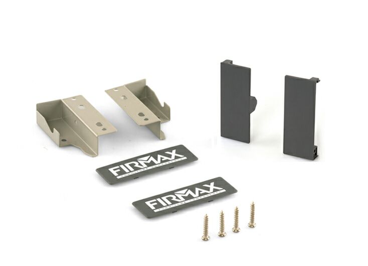 Комплект креплений Firmax высота 84 мм (Соединители передней панели, держатели задней стенки, заглушки, винты) для внутреннего ящика Newline, серый (алюминий + пластик). Рис. 1 Комплект креплений Firmax высота 84 мм (Соединители передней панели, держатели задней стенки, заглушки, винты) для внутреннего ящика Newline, серый (алюминий + пластик). Рис. 1