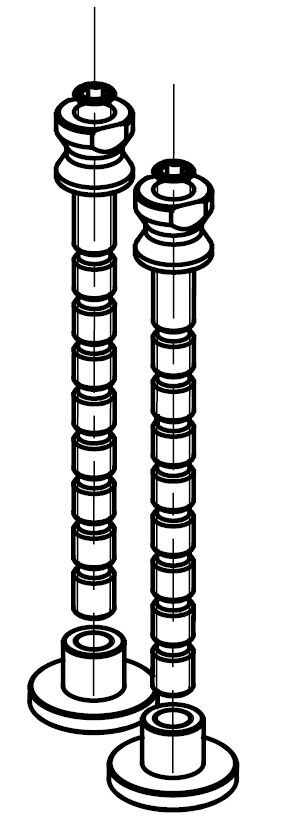 Комплект креплений односторонней ручки на профили без теморазрыва, 104.0000.00.00. Рис. 2 Комплект креплений односторонней ручки на профили без теморазрыва, 104.0000.00.00. Рис. 2