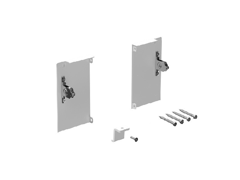 Комплект креплений передней панели ALPHALUX для внутреннего метал. ящика CRYSTAL высота L, белый (крепления L+R, уголок соединительный панели и дна, винты). Рис. 1 Комплект креплений передней панели ALPHALUX для внутреннего метал. ящика CRYSTAL высота L, белый (крепления L+R, уголок соединительный панели и дна, винты). Рис. 1