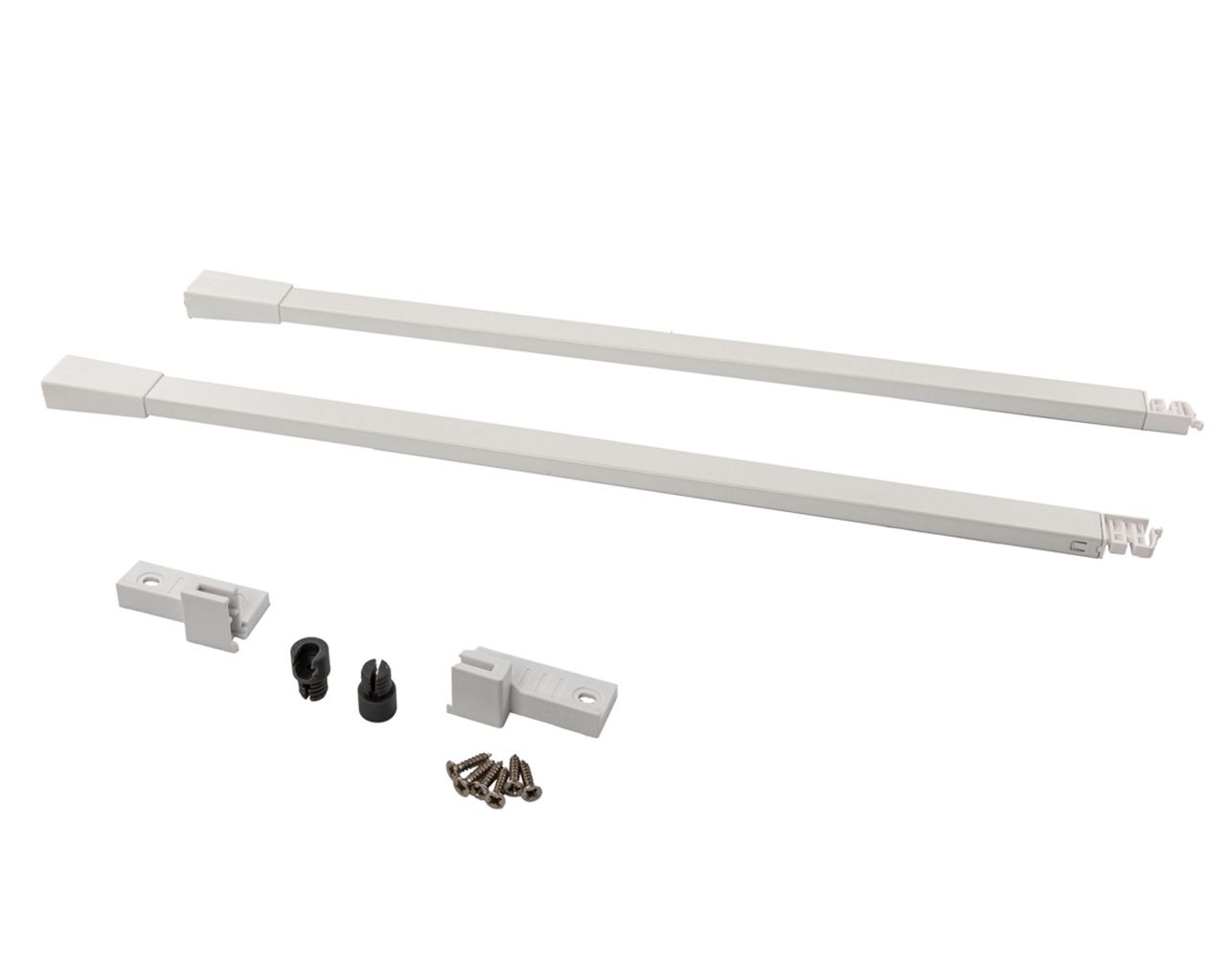 Комплект квадратных рейлингов для ящика Alphalux Crystal длиной 500 мм, (рейлинги, муфты под саморез, держатели к задней стенке + крепеж), белый. Рис. 3 Комплект квадратных рейлингов для ящика Alphalux Crystal длиной 500 мм, (рейлинги, муфты под саморез, держатели к задней стенке + крепеж), белый. Рис. 3