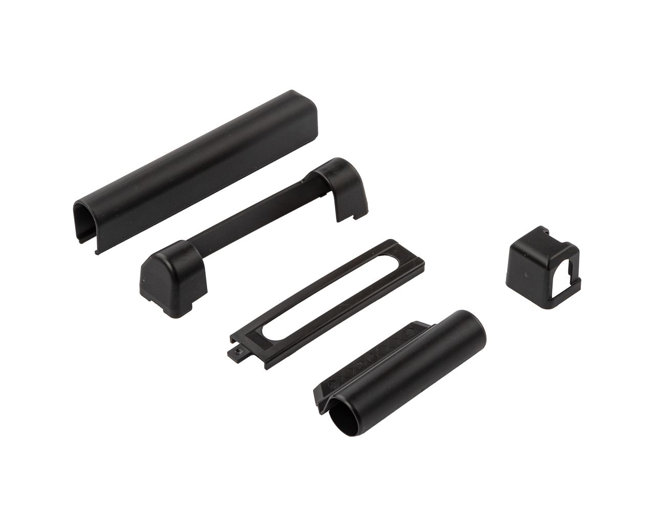 Комплект накладок для нижней и верхней петли на коробке ПВХ, черный. Рис. 2