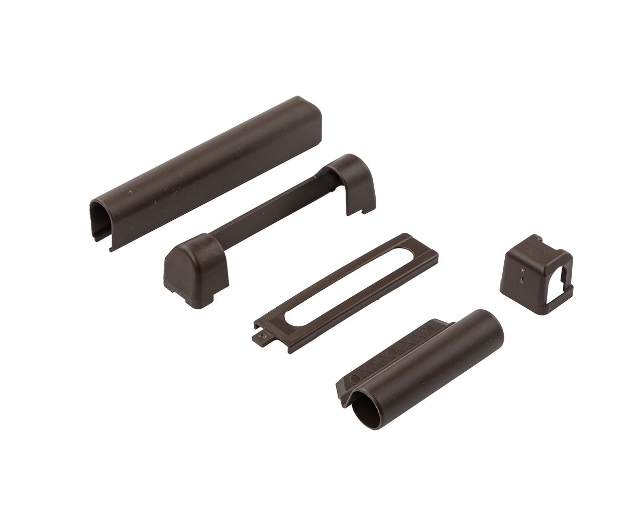 Комплект накладок для нижней и верхней петли на коробке ПВХ, коричневый F5. Рис. 2