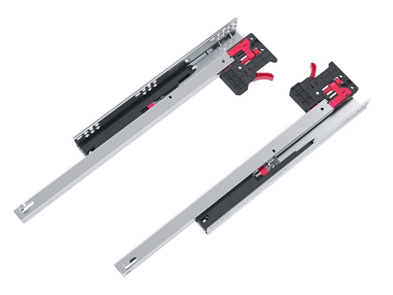 Комплект направляющих Push-to-Open 500 мм скрытого монтажа частичного выдвижения Firmax под фиксатор. Рис. 1