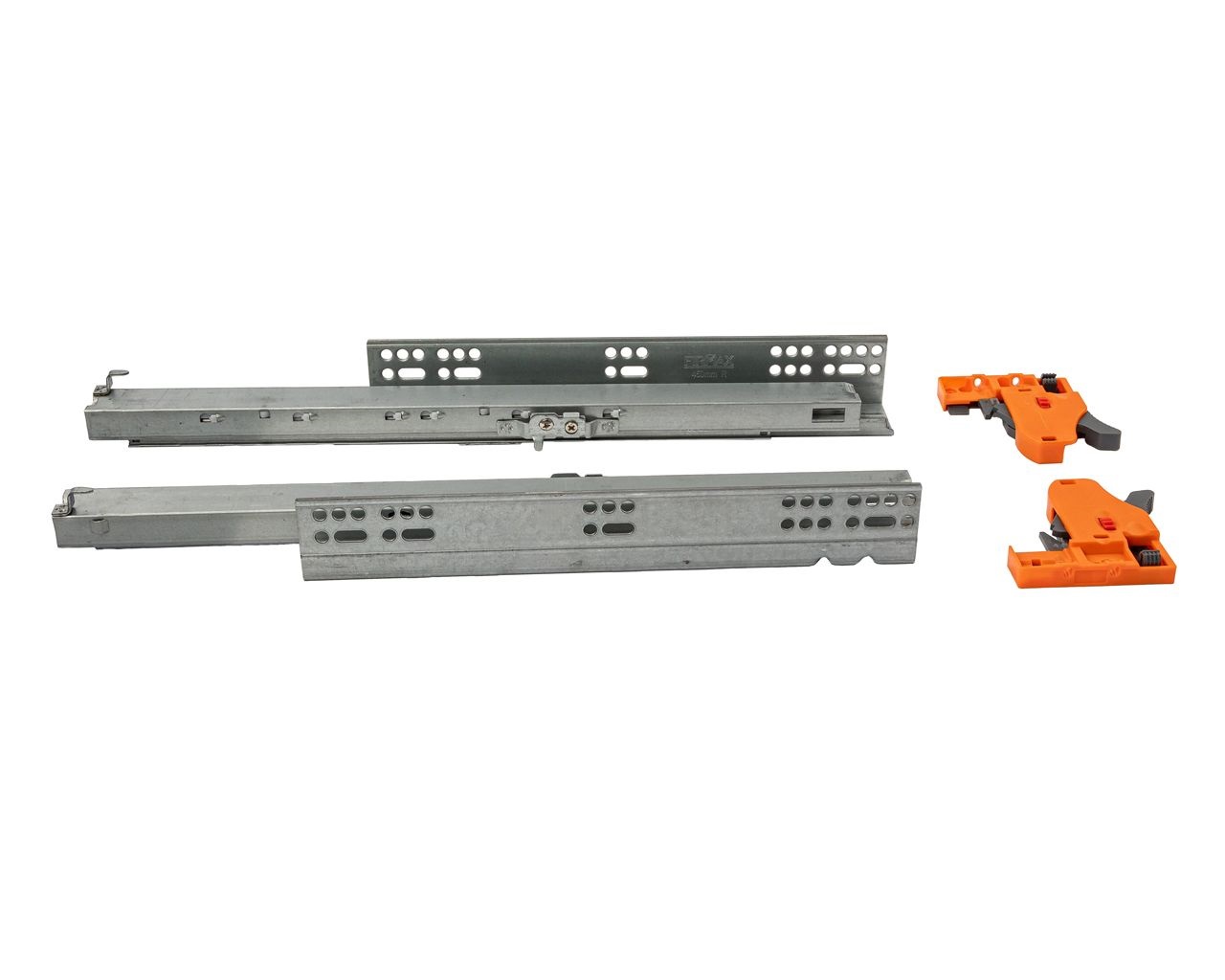 Комплект направляющих Push-to-Open скрытого монтажа Firmax 3D Control под штангу синхронизатор L=400мм, полного выдвижения, для ЛДСП 16мм, 3д регулировка (2 направляющие + 2 фиксатора). Рис. 2