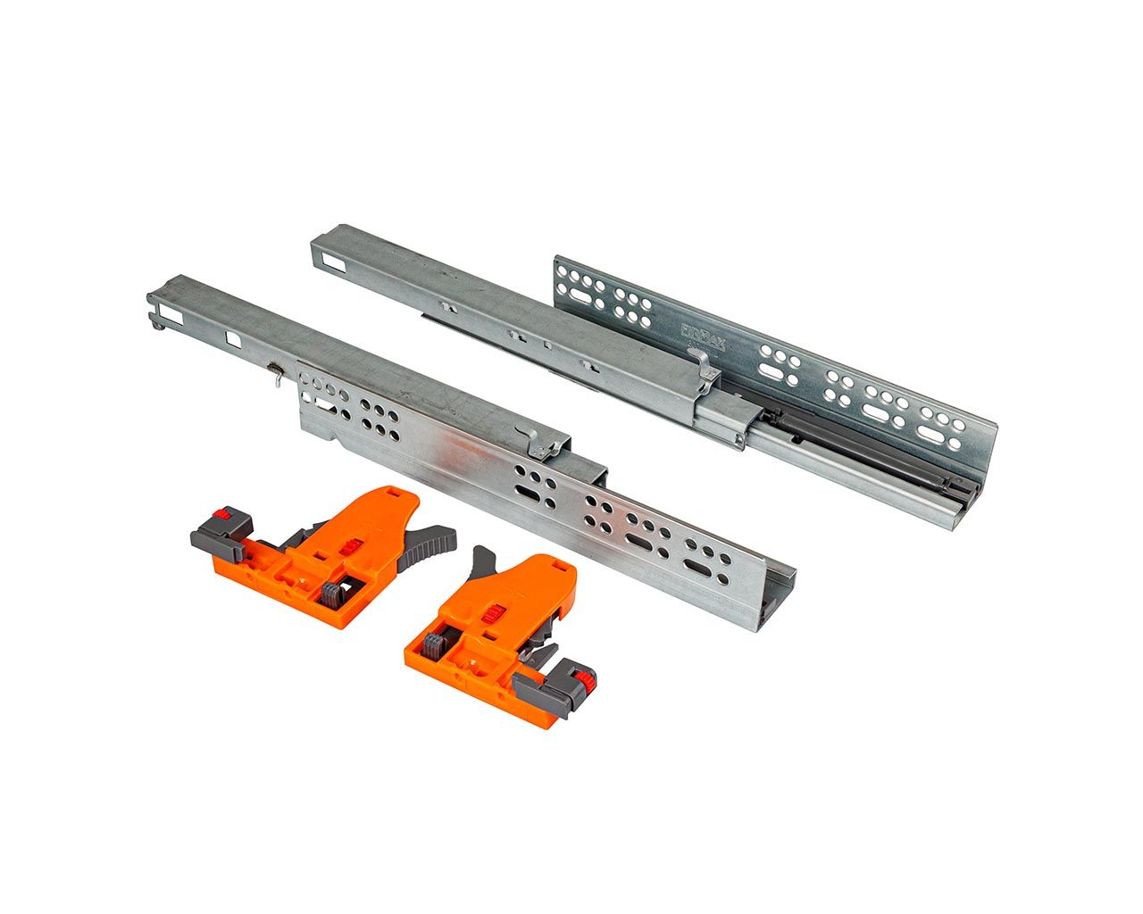 Комплект направляющих Soft-Close скрытого монтажа Firmax 3D Control L=300мм, полного выдвижения, для ЛДСП 16мм , 3д регулировка. Рис. 1