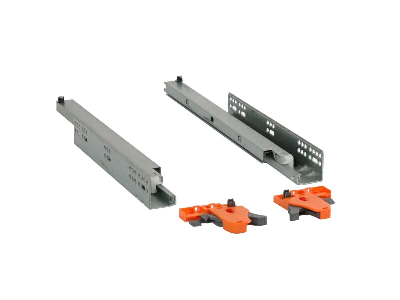 Комплект направляющих Soft-Close скрытого монтажа Firmax 3D Control L=350мм, полного выдвижения, для ЛДСП 16мм , 3д регулировка. Рис. 1