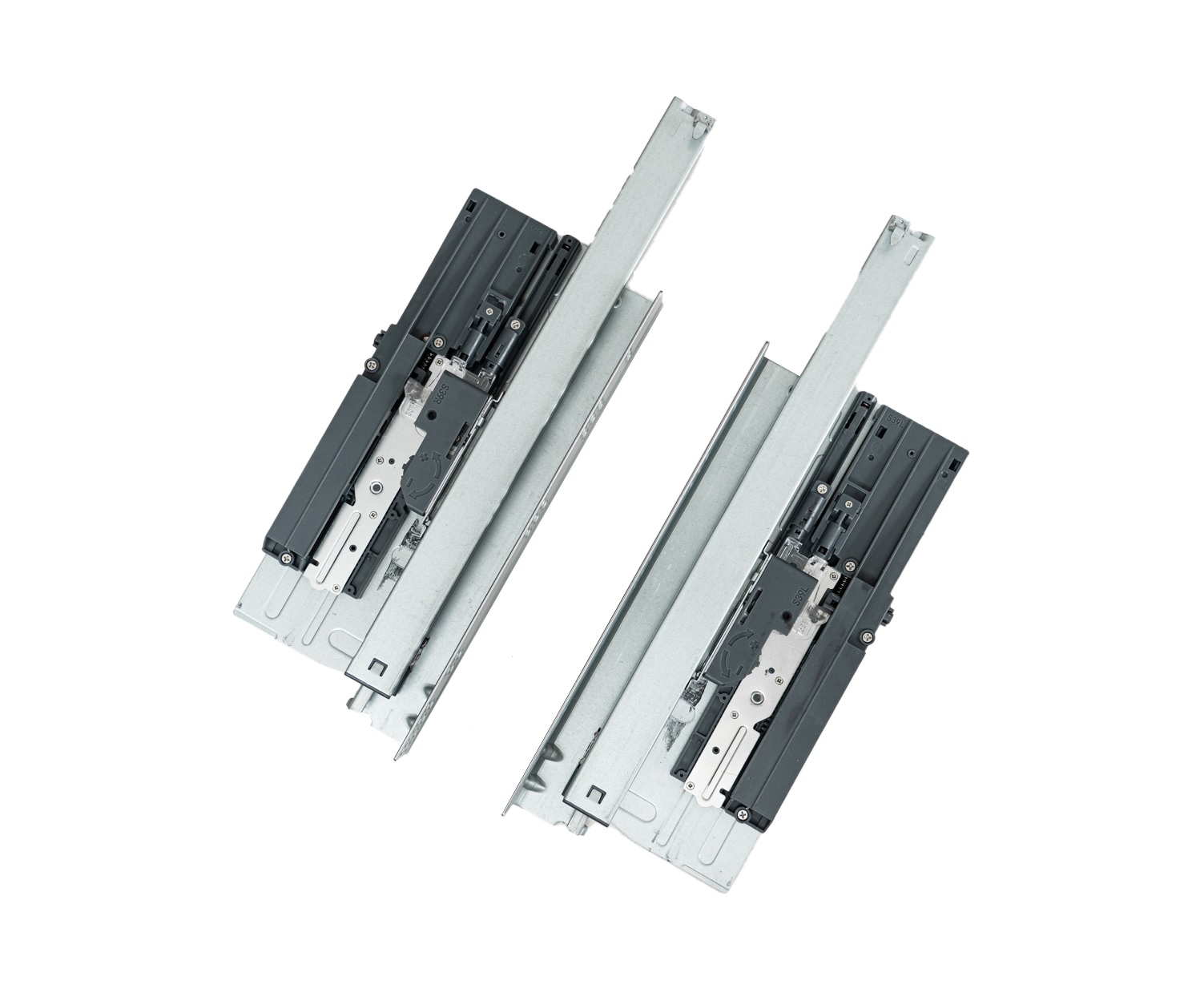 Комплект направляющих Soft+Push под штангу синхронизатор ALPHALUX для ЛДСП 16мм, длина 450мм (лев+прав). Рис. 2