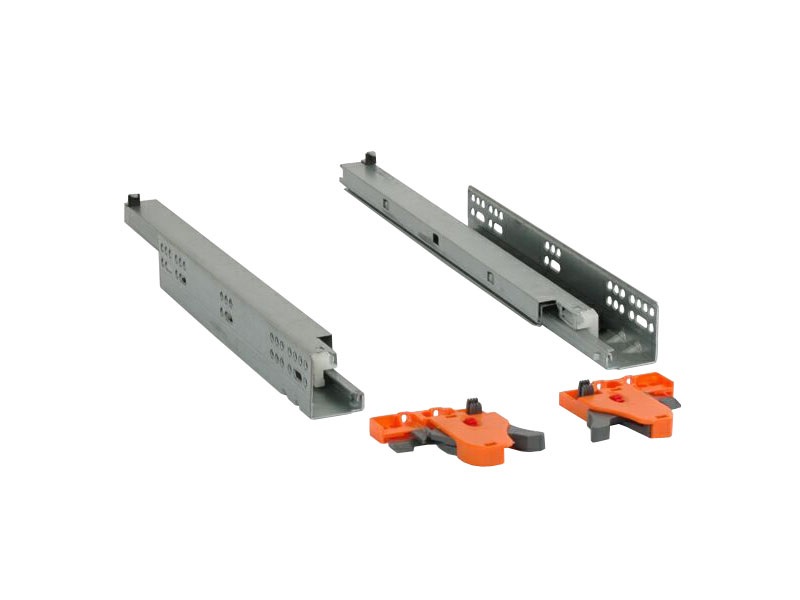 Комплект направляющих Soft-Close скрытого монтажа Firmax 3D Control L=450мм, полного выдвижения, для ЛДСП 16мм , 3д регулировка. Рис. 1