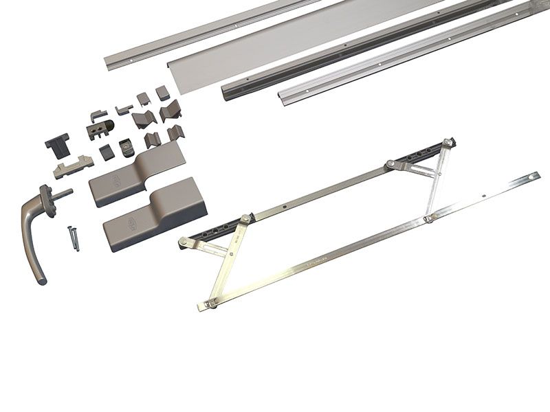 Комплект направляющих+ручка PTS-130 New, 2000мм, серебро - ШСФ 600-900. Рис. 1