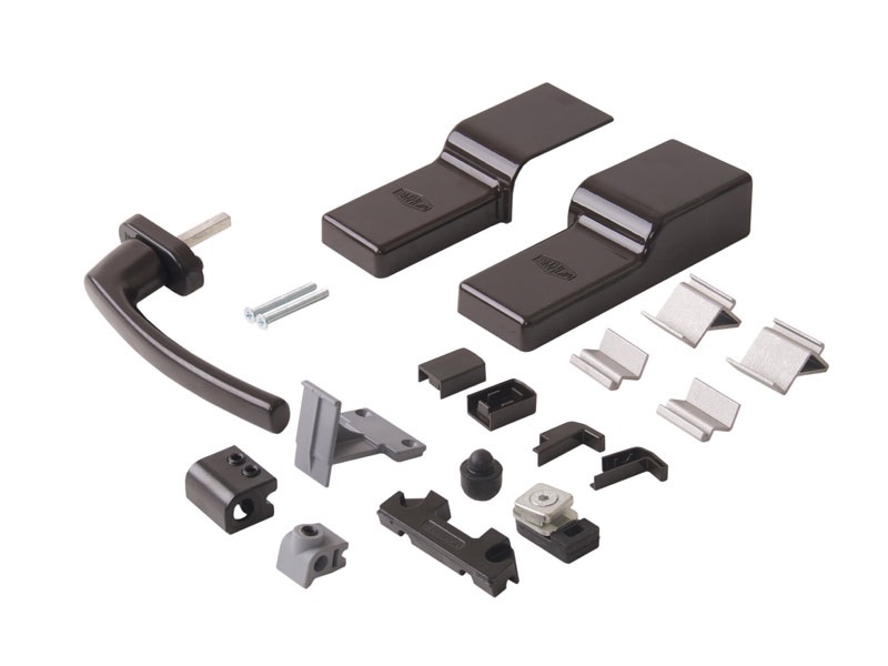 Комплект направляющих+ручка PTS-130 New, 3500мм, коричневый Ral 8022 - ШСФ  1351-1600. Рис. 1