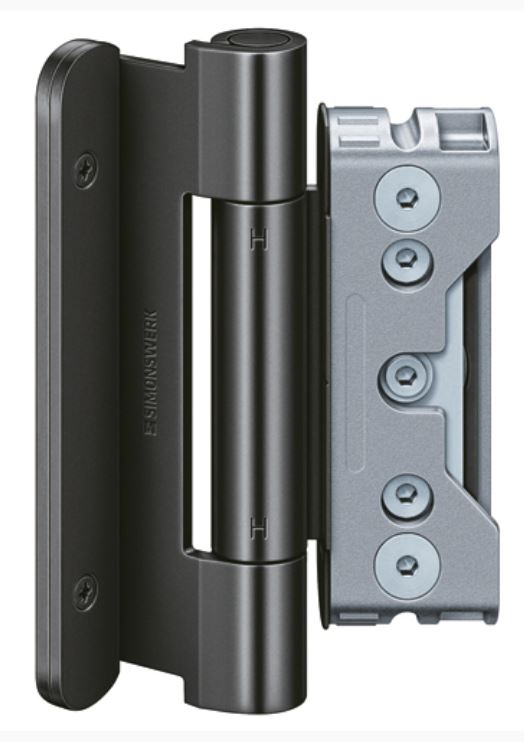 Комплект петель для дверей 3 шт. до 160 кг, цвет черный матовый RAL 9005. Рис. 1