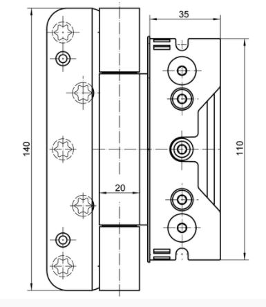 Комплект петель для дверей 3 шт. до 160 кг, цвет черный матовый RAL 9005. Рис. 2 Комплект петель для дверей 3 шт. до 160 кг, цвет черный матовый RAL 9005. Рис. 2