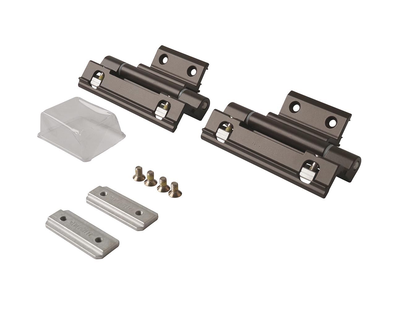 Комплект петель фрамужных Alu 540, клемма 1, V.02, 130 кг, коричневый R05.4, 728717, 2 шт.. Рис. 1