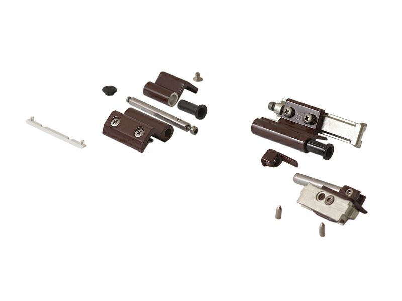 Комплект петель поворотно-откидных Giesse FUTURA Classic, Европаз (2 штуки), коричневый RAL8017, 04739490. Рис. 1 Комплект петель поворотно-откидных Giesse FUTURA Classic, Европаз (2 штуки), коричневый RAL8017, 04739490. Рис. 1