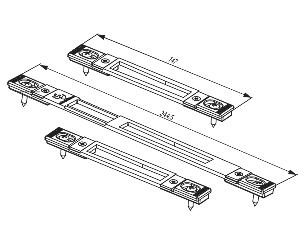 Комплект планок ответных для многозапорного замка (3016.00 + 3017.00). Рис. 2 Комплект планок ответных для многозапорного замка (3016.00 + 3017.00). Рис. 2
