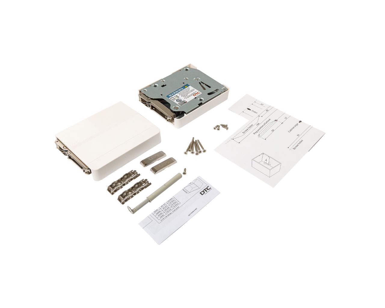 Комплект подъемного механизма TOP STAY SQ NEW для откидных фасадов, индекс нагрузки 1600-3600, высота h=250-500 мм, белый. Рис. 1