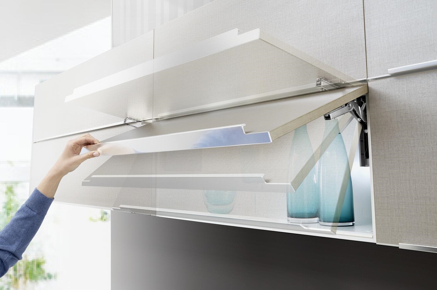 Комплект подъемного механизма TOP STAY SQ NEW для откидных фасадов, индекс нагрузки 480-1250, высота h=250-400 мм, серый. Рис. 3 Комплект подъемного механизма TOP STAY SQ NEW для откидных фасадов, индекс нагрузки 480-1250, высота h=250-400 мм, серый. Рис. 3