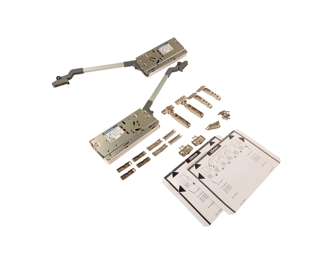 Комплект подъемного механизма TOP STAY ST для складных фасадов, индекс h=730-799 мм, нагрузка 6,3-10,6 кг, белый. Рис. 2 Комплект подъемного механизма TOP STAY ST для складных фасадов, индекс h=730-799 мм, нагрузка 6,3-10,6 кг, белый. Рис. 2