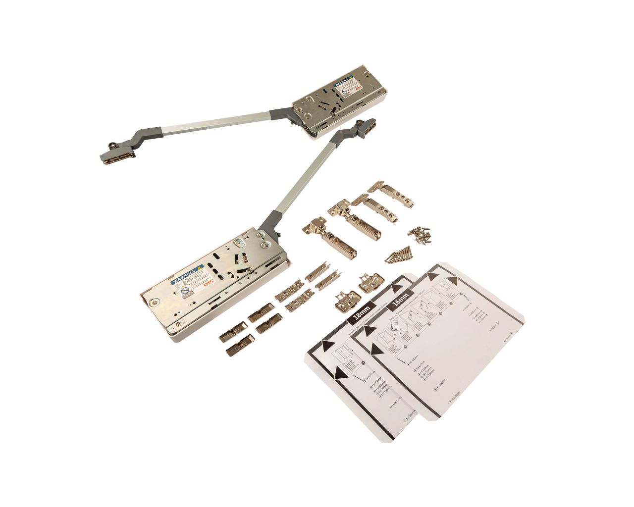 Комплект подъемного механизма TOP STAY ST для складных фасадов, индекс h=960-1040 мм, нагрузка 4,8-8,1 кг, белый. Рис. 2 Комплект подъемного механизма TOP STAY ST для складных фасадов, индекс h=960-1040 мм, нагрузка 4,8-8,1 кг, белый. Рис. 2