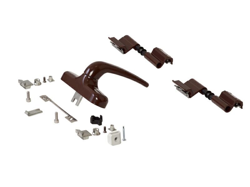 Комплект поворотный Giesse Classic V.01, коричневый RAL8017, 01187490. Рис. 1