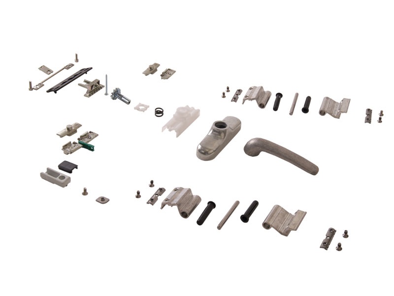 Комплект поворотный V.01 (ручка, петли, запоры, микровентиляция), неокрашенный, 01184005K. Рис. 3 Комплект поворотный V.01 (ручка, петли, запоры, микровентиляция), неокрашенный, 01184005K. Рис. 3