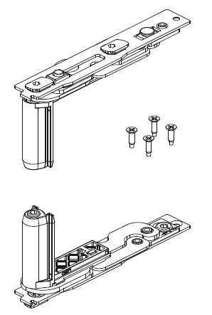 Комплект петель скрытых CHIC, ЕВРОПАЗ, левый, 100 кг, 043540002TB. Рис. 2 Комплект петель скрытых CHIC, ЕВРОПАЗ, левый, 100 кг, 043540002TB. Рис. 2