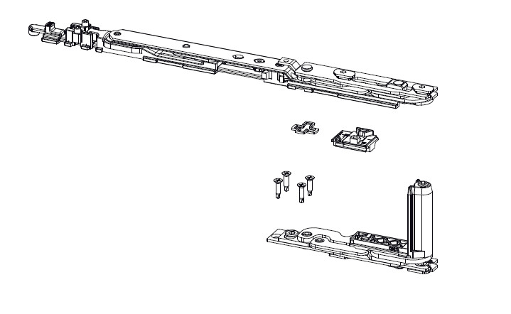 Комплект поворотно-откидной со скрытыми петлями CHIC, 470-700 мм, ЕВРОПАЗ, правый, 100 кг, 043550001. Рис. 2