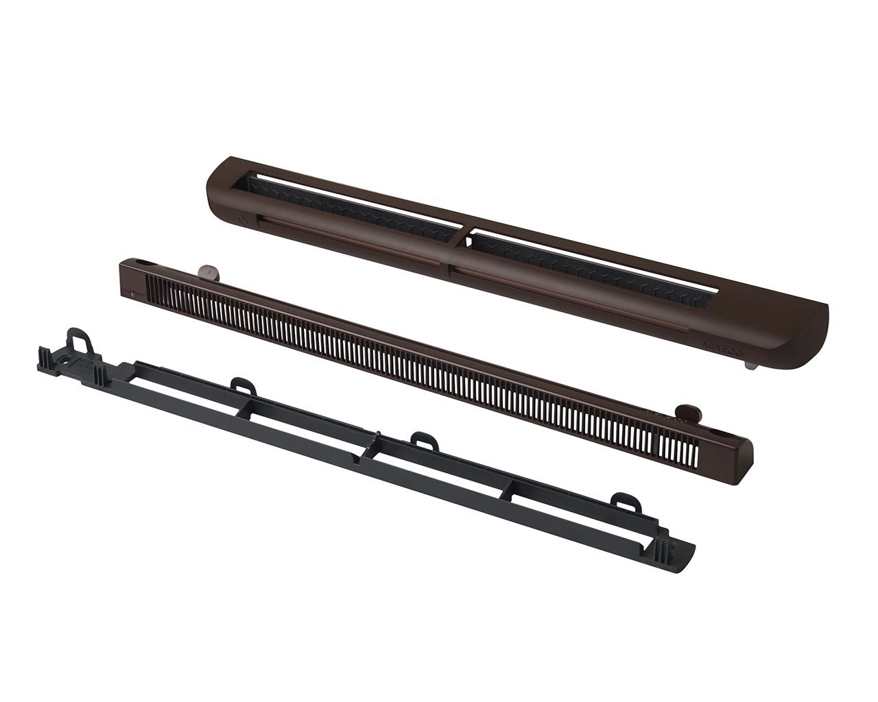 Комплект: приточное гигрорегулируемое устройство EMM2, козырек ASAM, 5-35 м3/ч, EHM1280 RU, RAL 8017 (тик). Рис. 1