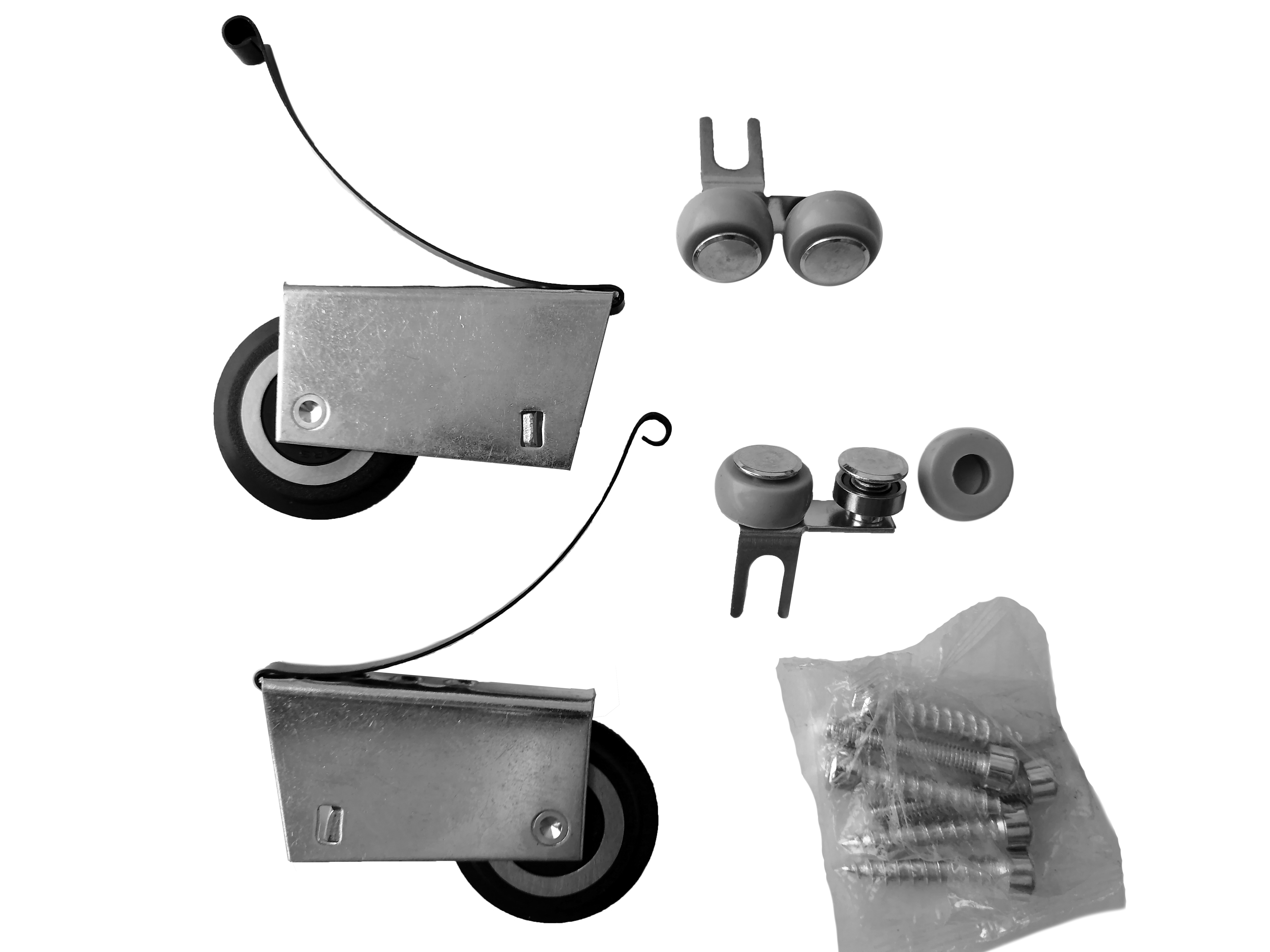 Комплект роликов на асимметричную дверь Classic Slim (2+2). Рис. 1