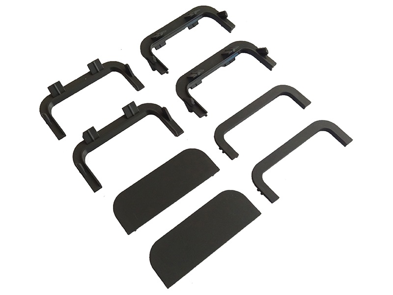 Комплект соединителей и торцевых заглушек П-образного профиля FRM9201 Gola FIRMAX(8частей), пластик, черный. Рис. 1