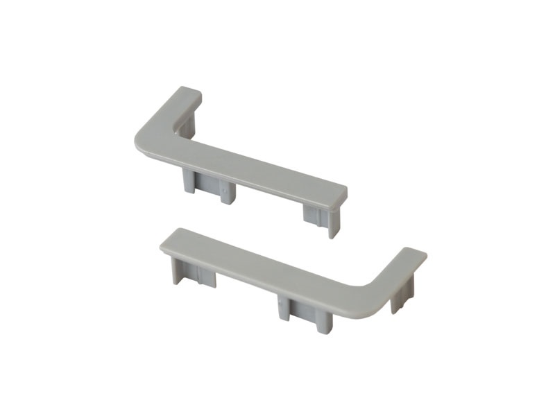 Комплект торцевых заглушек Г-образных верхнего профиля GOLA Alphalux(2 части:L+R), пластик серый. Рис. 1 Комплект торцевых заглушек Г-образных верхнего профиля GOLA Alphalux(2 части:L+R), пластик серый. Рис. 1